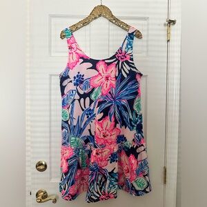 Lilly Pulitzer Skyelar Tank Dress Size L Scoop Neck Sleeveless Cotton Jersey